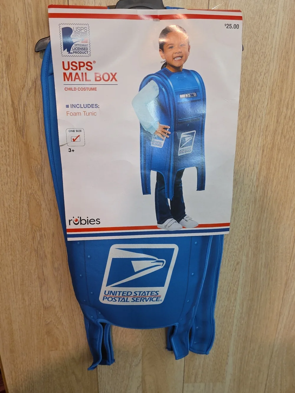 KIDS ONE SIZE USPS MAIL BOX COSTUME